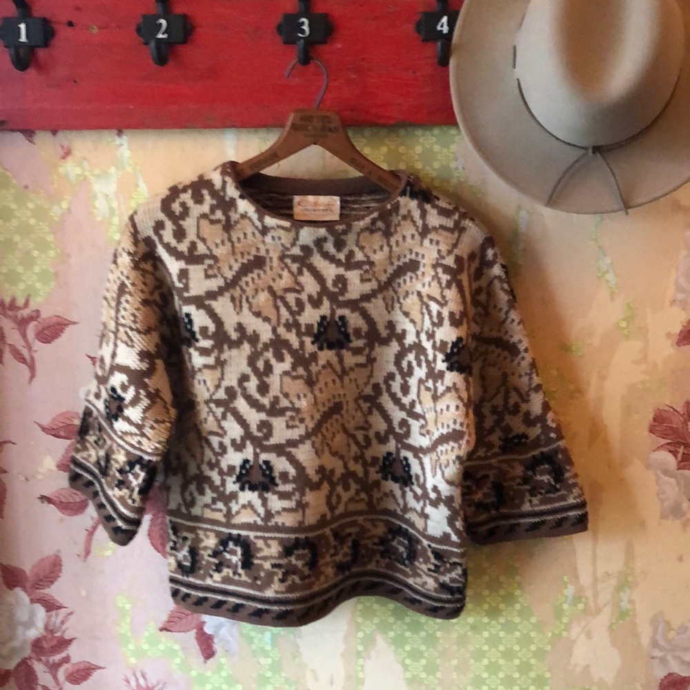 Vintage Jacquard wool sweater